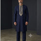 Dark Navy Blue - Soft Cotton Silky Mens Kurta Set with Rich Embroidery- Sangeet Mehendi Haldi - KCS2002 06VY26