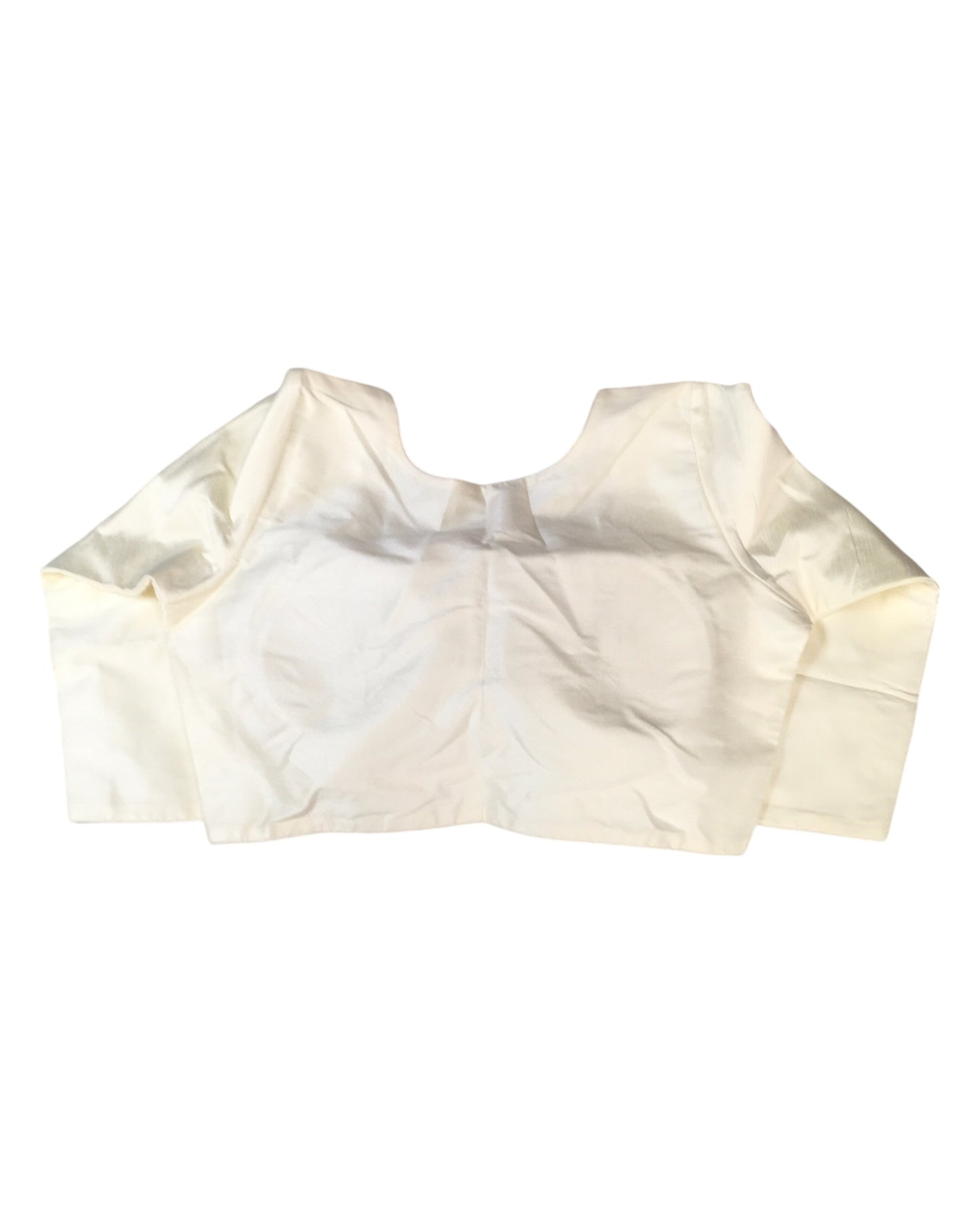 Cream - Silky Saree blouse with cups,  Long Sleeves, High Back - 38" - UK Stock - Quick Delivery - RNK - R231F-A