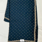 Dark Petrol Blue - Fancy Party Saree with Blouse Piece - UK stock - 24hr Dispatch - SP2609 TV