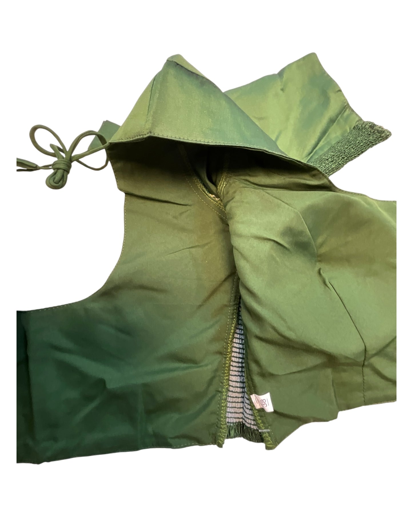 Bottle Green - HYBRID Silky Saree blouse - With Elastic on both side for Great fit - Size 36",38", 40" S M L  - VAM1216 Ap