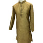 Gold - Cotton Silky Self Brocade Mens Kurta Set - Sangeet Mehendi Haldi - KCS1173 KK 1123