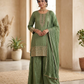 UK 12 / 38" - Sage Green - Ladies Sharara / Palazzo Trousers Suit - UK Stock - Sangeet / Henna / Weddings - HEL6501 JY