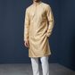 Cream / Ivory - Banarasi Handloom Brocade Mens Indian Kurta set with Trousers - UK Stock - Weddings / Walimas , Sangeet, Diwali, Eid, Mehndi / Henna - VEE2509 VR