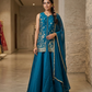 UK 12 / 38" - Turquoise Blue - Ladies Sharara / Palazzo Trousers Suit - UK Stock - Sangeet / Henna / Weddings - DIL9426 TA