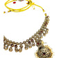 Maroon - Medium Size Antique Gold Finish Necklace Set with Earrings - SJ06 08H25 (Copy)
