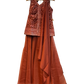 UK 10 / 36" - Rust / Orange - Ladies Sharara / Palazzo Trousers Suit - UK Stock - Sangeet / Henna / Weddings - HEL6520 PY