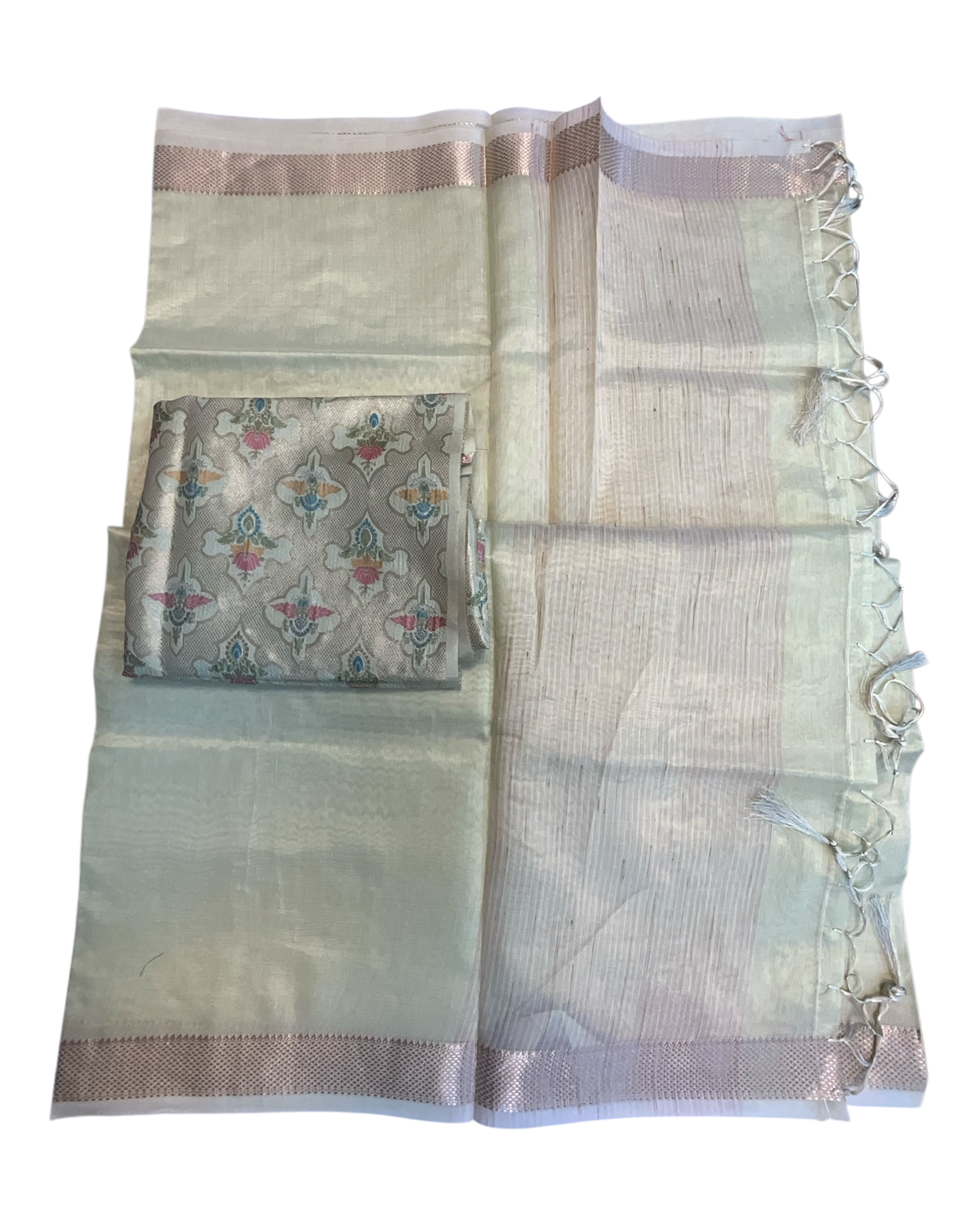 Sea Green - Fancy Cotton Silky Saree with Brocade Blouse Piece - UK Stock - 2/3 days Delivery  12KP25 RT411001