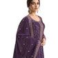 Wine - Rajastahan Print Velvet Ladies Indian Salwar Suit with Dupatta - KK65675 TA 1023