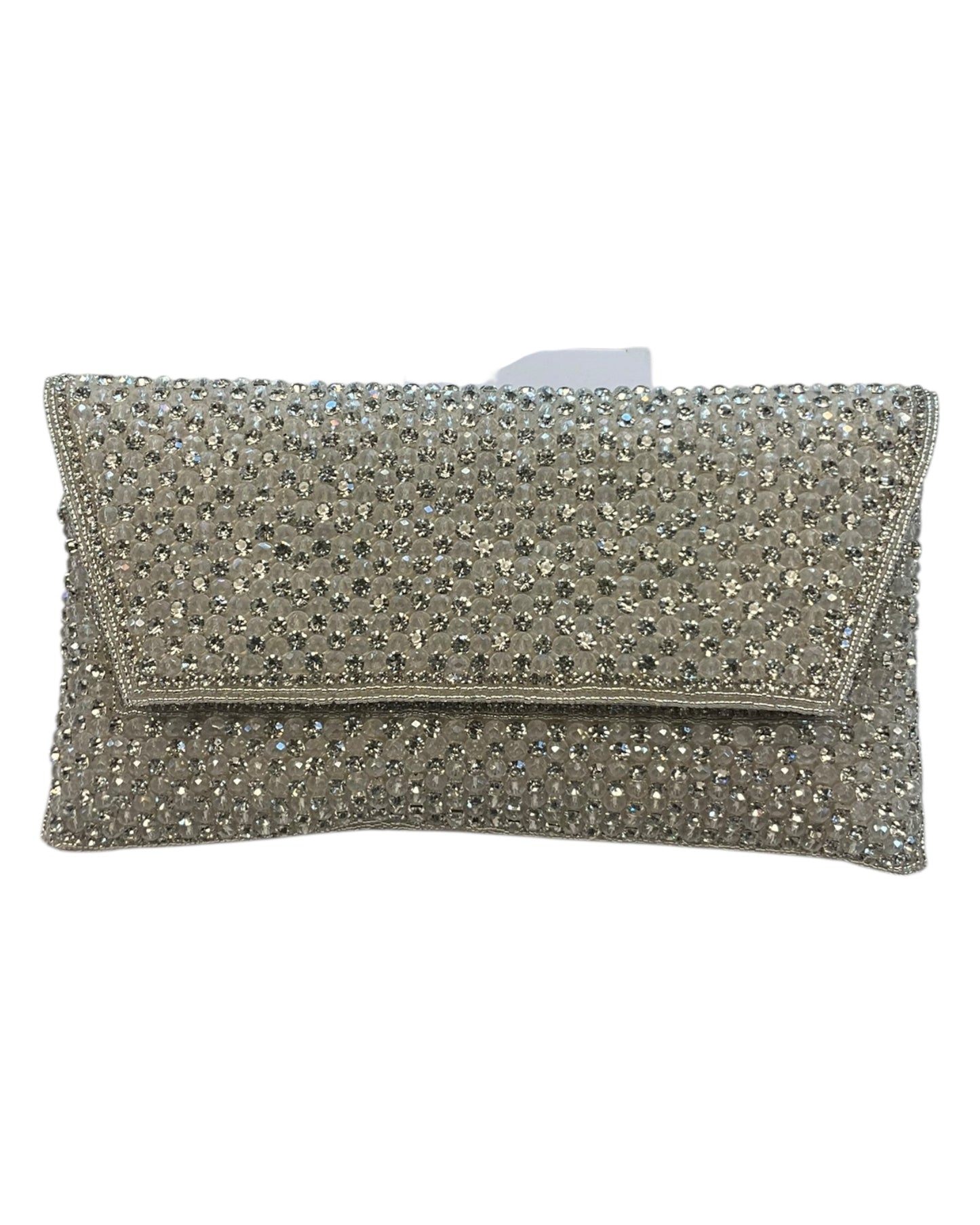 Silver / Grey - Rich Hand Embroidered Clutch Bag / Handbag - AKB235 05Kp25