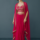 Size 12 (38") - Fuchsia Pink / Magenta - Designer Ladies Short Top Saree Suit - VMK Bhumi PY
