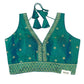 Turquoise - Dupion Silky Saree / Lehenga blouse - 38" Bust (UK 12) Can be let out to size 16  - AF2406 H 0324
