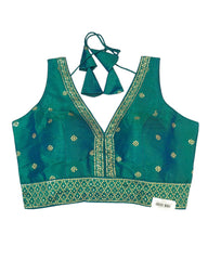Turquoise - Dupion Silky Saree / Lehenga blouse - 38