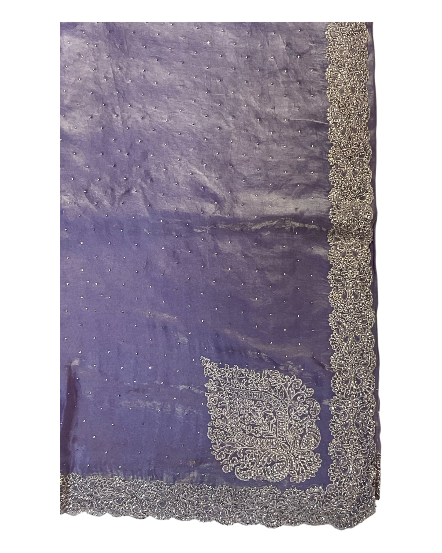 Lilac - Rich Saree with Thread / Stone Embroidery and Blouse Piece - UK stock - 24hr Dispatch - RS2525 VJ
