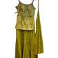 Size 12 (38") - Olive Green - Designer Ladies Medium Spaghetti Top Palazzo Trousers Suit - VMK Dulari JV