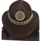 Green - Large - Antique Gold Finish Necklace Set with Earrings - AE2401 H 0724