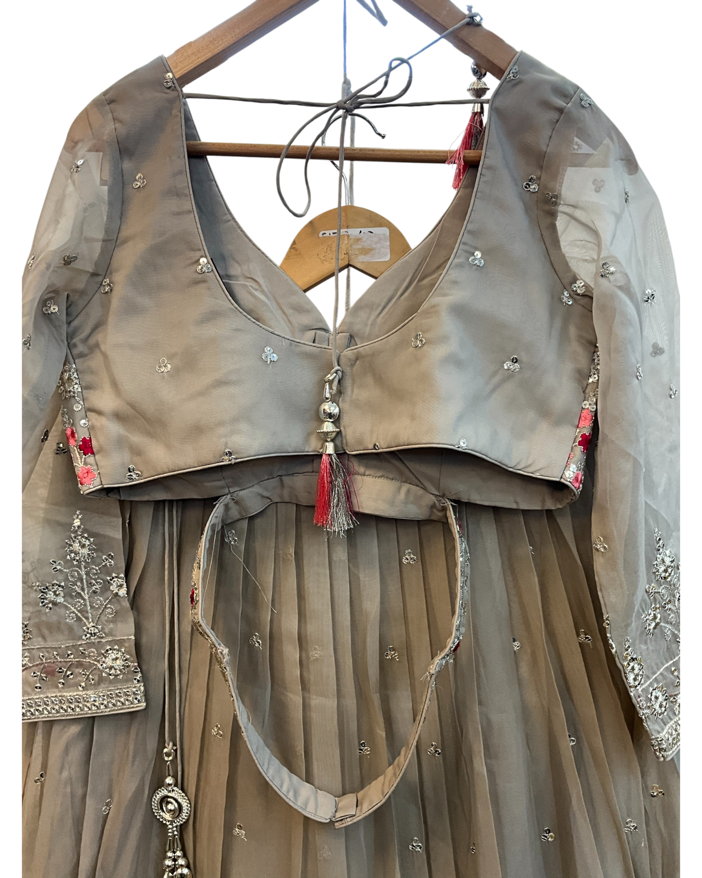 SALE ! Size UK 12 (38") Light Grey - Lehenga Set - Mehndi / Sangeet / Bridesmaids / Weddings / Garba  - UK Stock - 24h Dispatch - OC42076  PA26