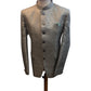 Silver / Grey - PREMIUM Slim Fit Mens Self Brocade BandhGala / Prince / Chinese Collar Jacket - Fantastic Fit - CS2501 01TA25