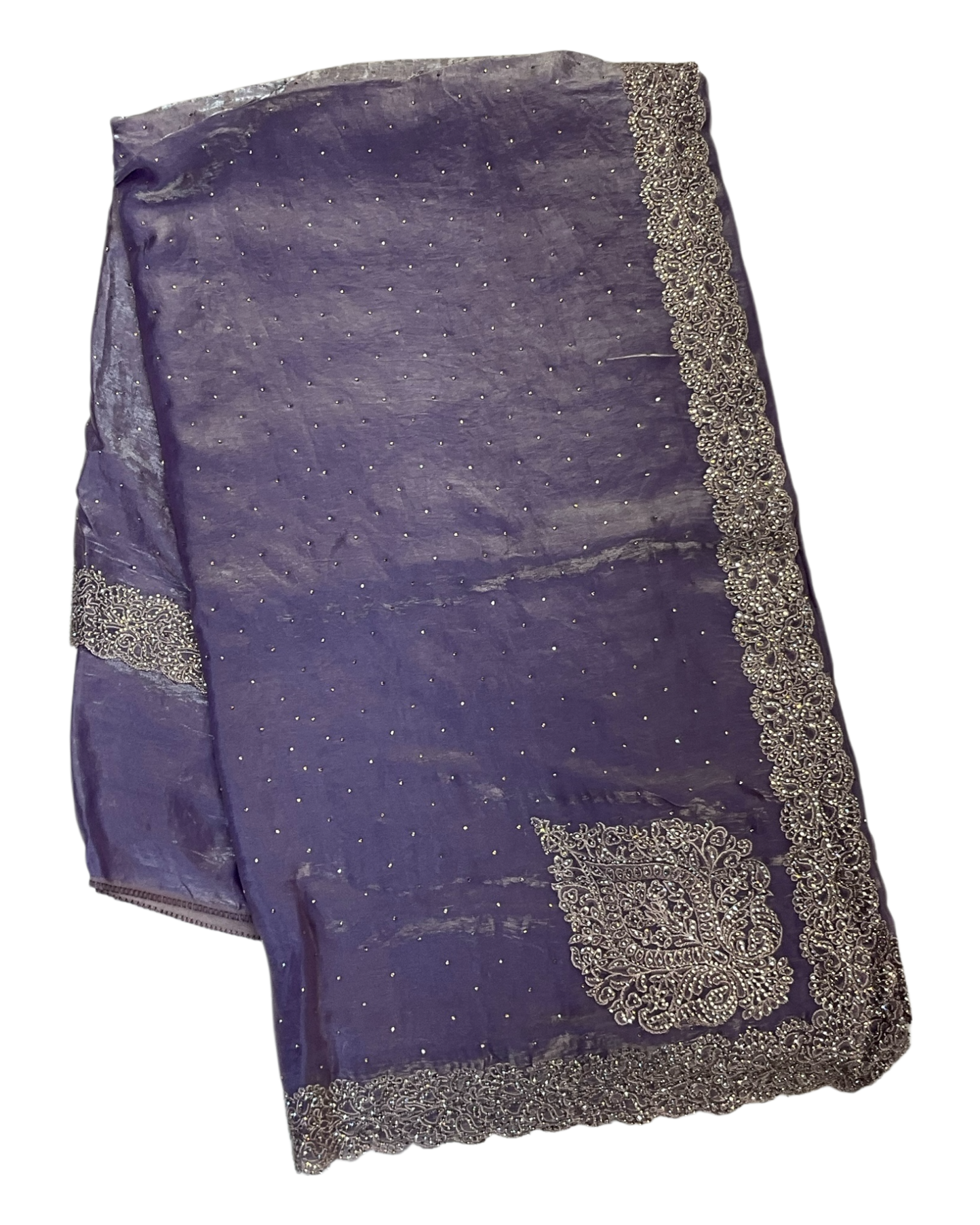 Lilac - Rich Saree with Thread / Stone Embroidery and Blouse Piece - UK stock - 24hr Dispatch - RS2525 VJ
