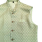 Pista Green - Handloom Brocade Indian Mens Waistcoat / Bandi - Bollywood - CS2405 KV 0524