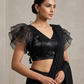 Size 38" / UK 12 - Black - Butterfly Sleeves Saree blouse with cups - UK Stock - Quick Delivery - RNK - R975-KK