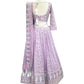 Pastel Lilac - Delicately Embroidered Chiffon Designer Lehenga Set - UK 12-16 - UK Stock - 24h Dispatch - NE2404 CP 0724