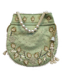 Light Green - Silky Bollywood Ladies Potli / Pouch Style HandBag - GJ21 10Rp24