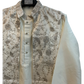 Off White / Cream - Mens Fully Embroidered Long Waistcoat with Rich Kurta set - KCS4853 03TH26
