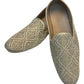 Very Comfortable Dark Gold Brocade Loafer Style Mojri - Indian Mens shoes - Mojari , Khossay -  YD2602