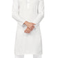 White - Pure Cotton Mens Indian Kurta set Sangeet, Temple, Eid, Mehndi or Funeral ( with Draw stringed trousers) - Cello KV