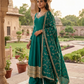 Size 10 (36") - Jade Green - Designer -  Ladies Long Top / Dress Anarkali Trousers Suit - VMK Swastik 04RA26