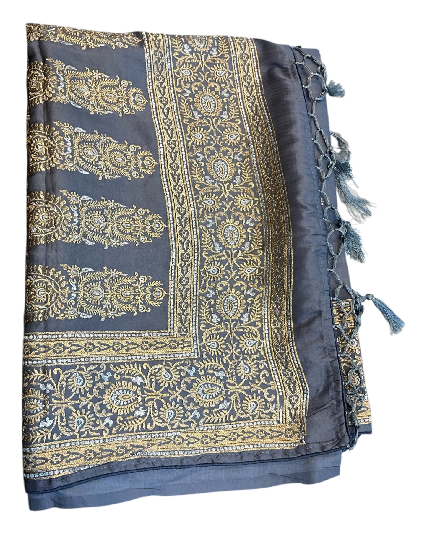 Sale - Grey - Fancy Saree with Blouse Piece - DM2209 VR 0922