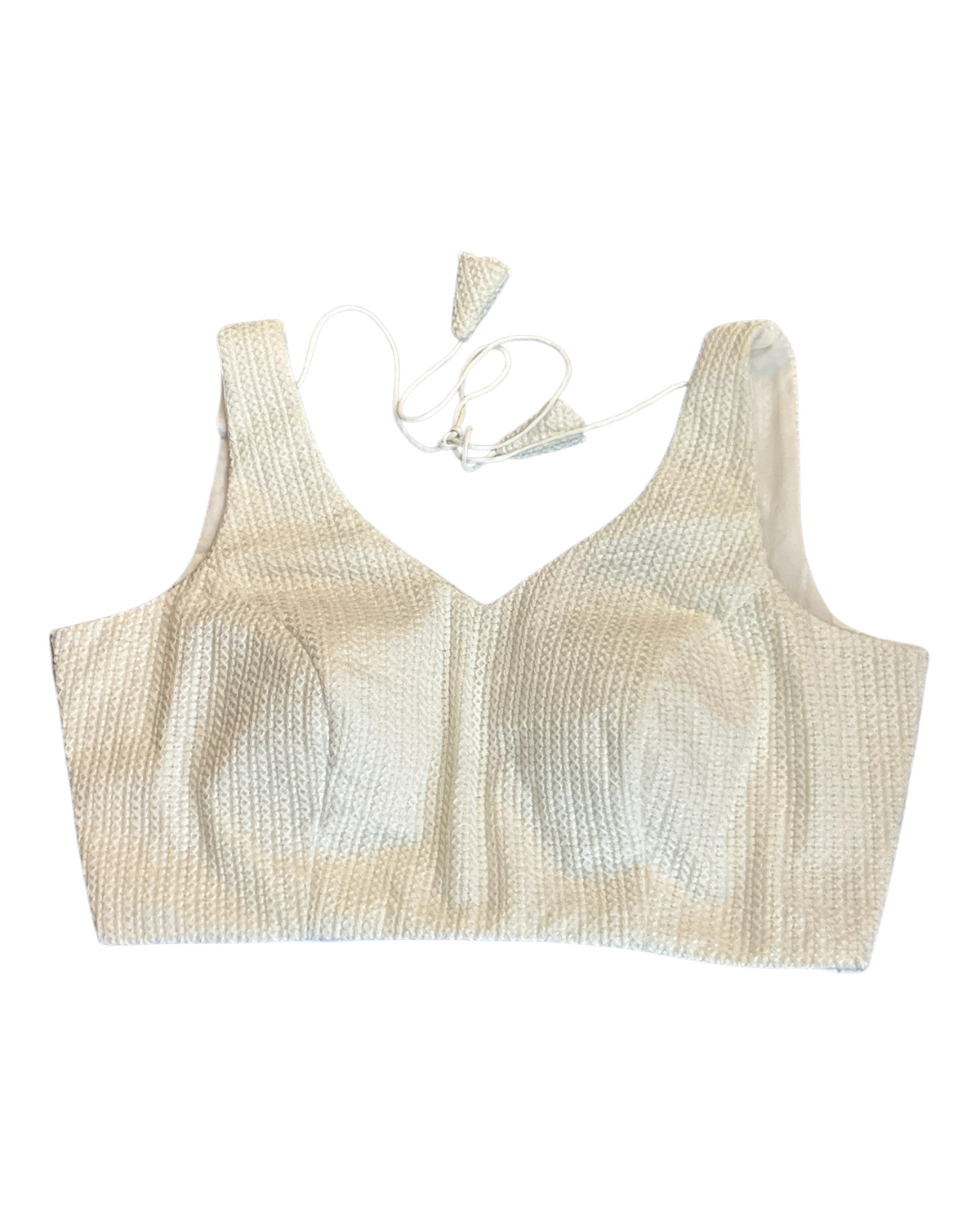 Size 36" / UK 10 - Cream - Sleevless Saree blouse with cups - UK Stock - With Margin inside - VAM1301 - KY