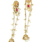Fuchsia Magenta Pink - Medium - Antique Gold Finish Traditional Earrings - Bollywood - Weddings - 15JE62 07R26