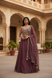 SALE - Size 14 / 40" Bust - Wine - Ready Made Lehenga Set - UK Stock - 24h Dispatch - KTC241104