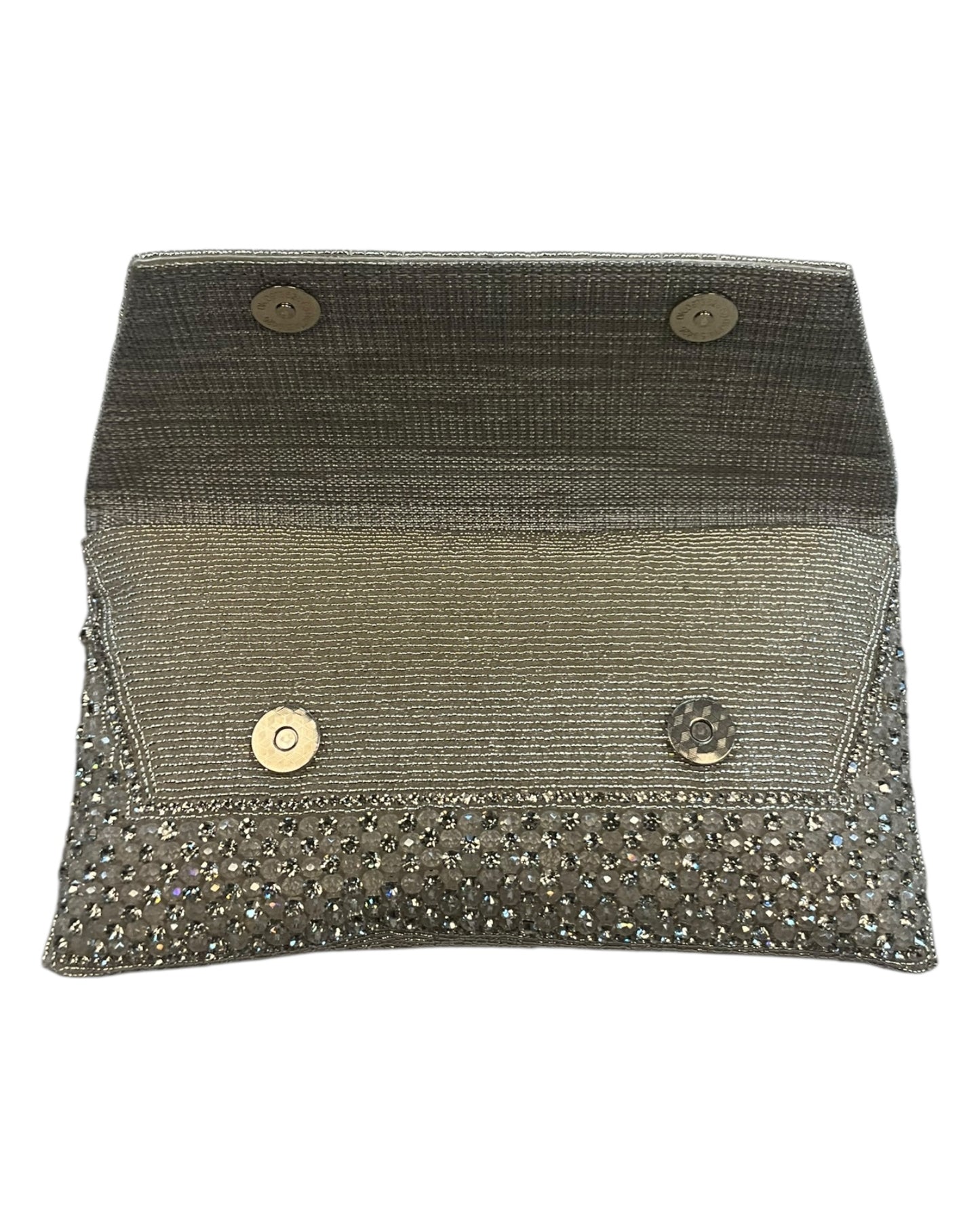 Silver / Grey - Rich Hand Embroidered Clutch Bag / Handbag - AKB235 05Kp25