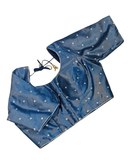 Size 42" / UK 16 - Petrol Blue - Saree blouse with cups - UK Stock - Quick Delivery - VAM1351 - C