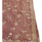Dusty Pink - Chiffon Crepe - Party Wear Embroidered Saree with Blouse Piece - SP2504004 PY