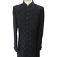 Stunning Black Self Brocade Sherwani with Hand work -  BS893 CP 0823