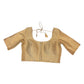 Gold - HYBRID Silky Saree blouse - With Elastic on both side for Great fit - Size 34"-44" - XS, S, M, L, XL, XXL - VAM1216 A