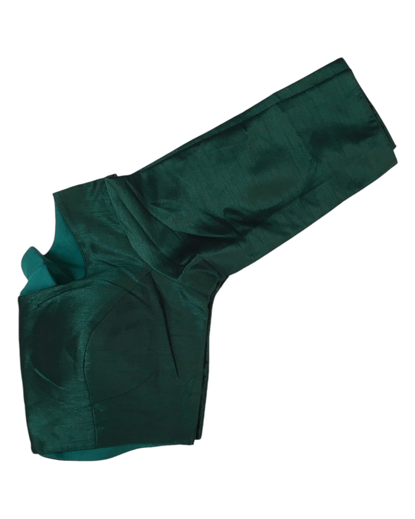 Jade Green - Silky Saree blouse with cups,  Long Sleeves, High Back - 42" - UK Stock - Quick Delivery - RNK - R231F-A