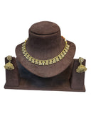 Gold / Neutral - Medium Size Antique Gold Finish Necklace Set - AE2508 H 0525