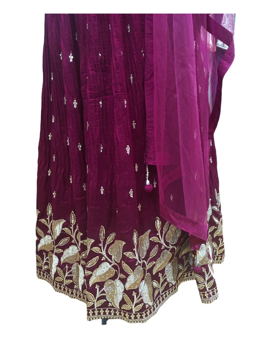 Beautiful Magenta Lehenga Set - Size 16(42") - UK Stock - 24h Dispatch - KTC2439 VC0124