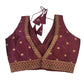 Wine - Dupion Silky Saree / Lehenga blouse - 38" Bust (UK 12) Can be let out to size 16  - AF2406 H 0324