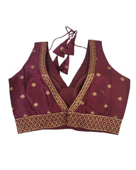 Wine - Dupion Silky Saree / Lehenga blouse - 38