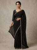 Black - Fancy Party Saree with Blouse Piece - UK stock - 24hr Dispatch - SP2609 TV