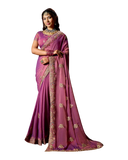 Dark Pink - Fancy Party Saree with Blouse Piece - UK stock - 24hr Dispatch - LTF904 07VV26