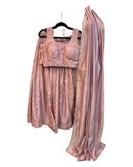 Baby Pink -  Dupion Silk Lehenga Set - Size UK 12 (38