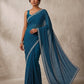 Turquoise Blue - Fancy Party Saree with Blouse Piece - UK stock - 24hr Dispatch - SP2625 VY