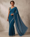 Turquoise Blue - Fancy Party Saree with Blouse Piece - UK stock - 24hr Dispatch - SP2625 VY