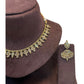 Green / Pink - Small Size Antique Gold Finish Necklace Set - AE2503 R 0525